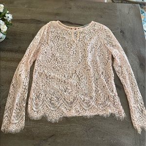 pink lace top